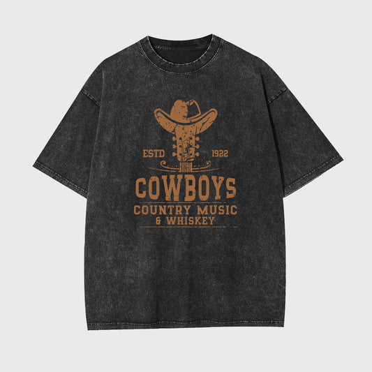 Cowboys Country Music 6 Whiskey Garment-dye Tees