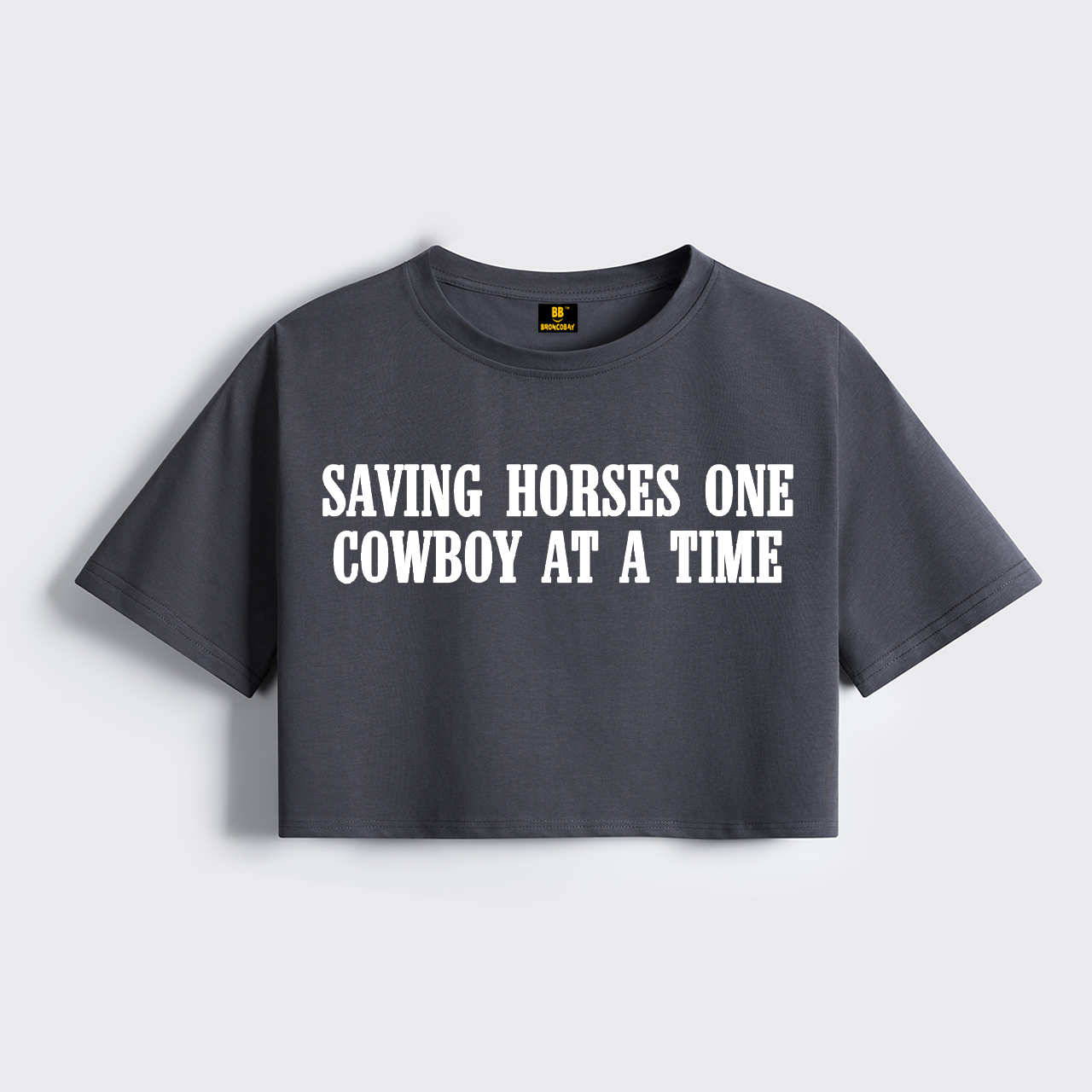 Saving Horses One Cowboy At A Time Cropped Boxy Tee