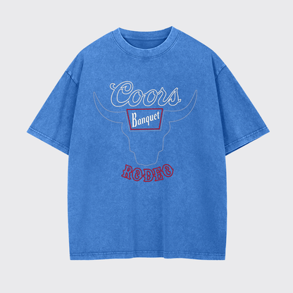 Retro Bullhead Rodeo Graphic Garment-dye Tees