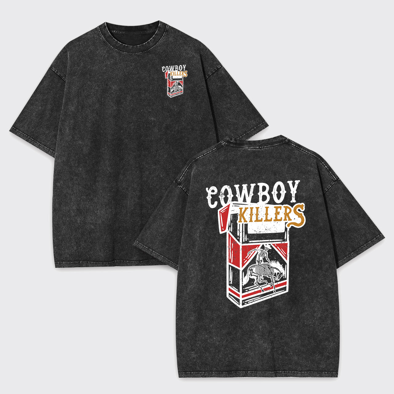 Cowboy Killers Double Sided Printing Garment-dye Tees
