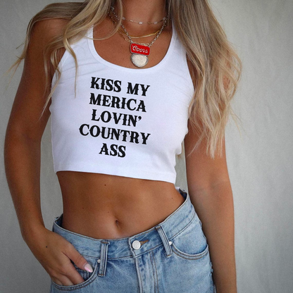Kiss My Merica Lovin' Country Ass Tank Top