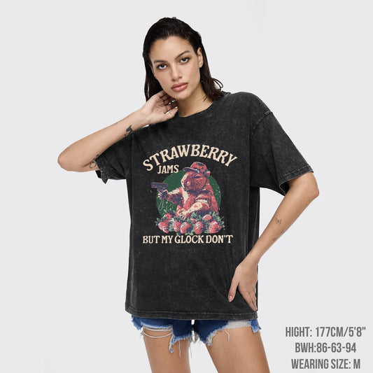 Strawberry Jams But My Glock Don't Garment-dye Tees