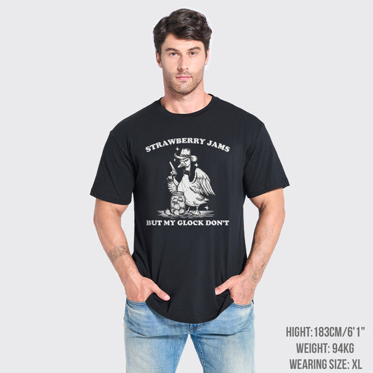 Funny Goose-Strawberry Jams But My Glock Don't T-Shirts