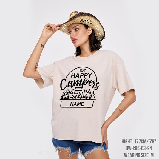 Personalized Happy Camper Garment-dye Tees
