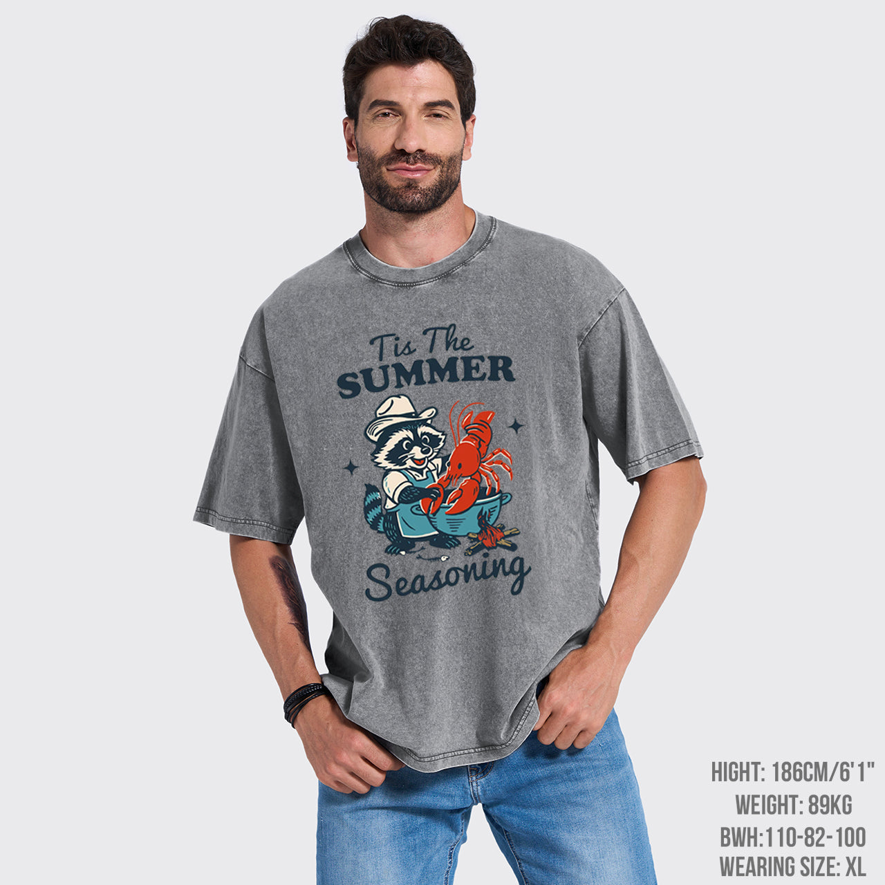 Funny Raccoon-Crawfish Boil Season Garment-dye Tees