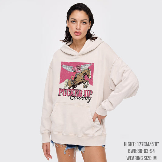 Pucker Up Cowboy Garment-Dye Hoodies