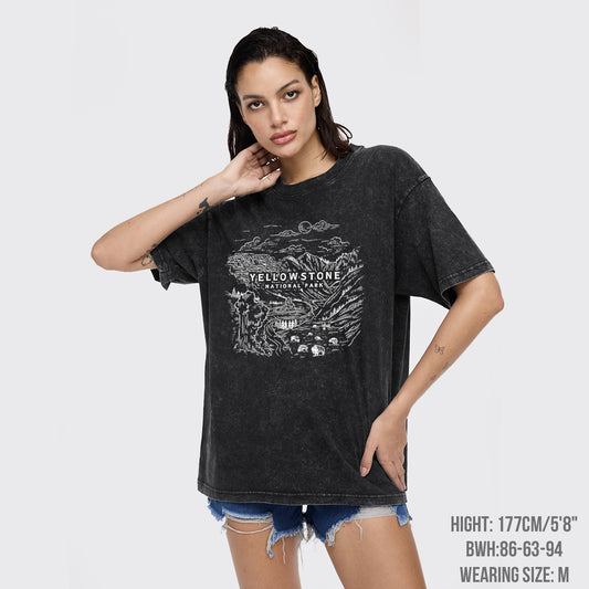 Aerial photography of Yellowstone National Park Garment-dye Tees