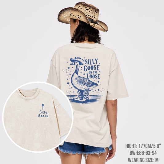 Silly Goose Funny Goose On The Loose Garment-dye Tees