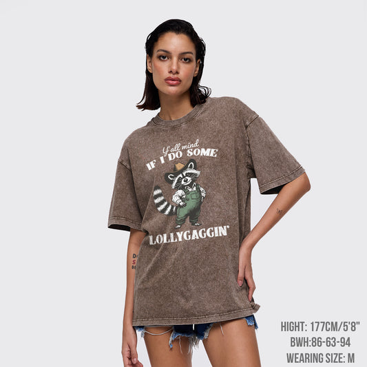 Western Raccoon-Y'all Mind If I Do Some Lollygagging Garment-dye Tees