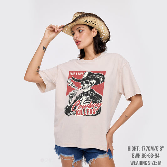 Retro Western-Take A Puff Cowboys Killers Garment-dye Tees