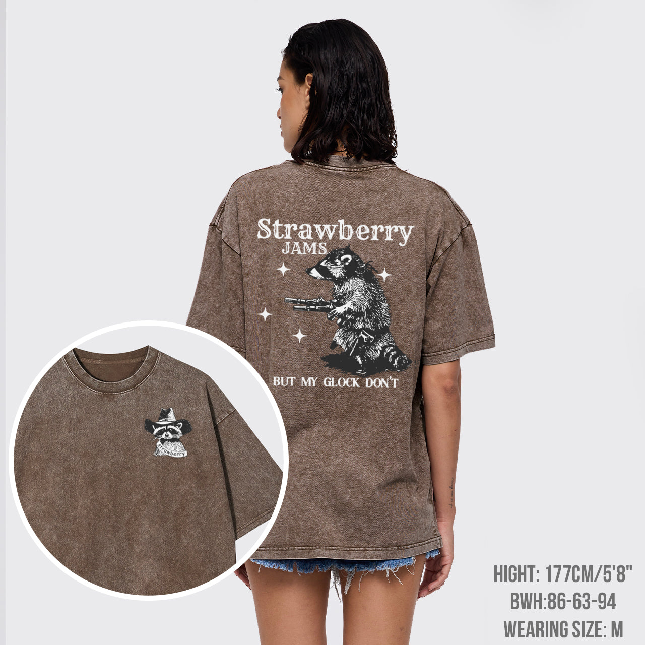 Snarky Sayings-Strawberry Jams But My Glock Don't Garment-dye Tees