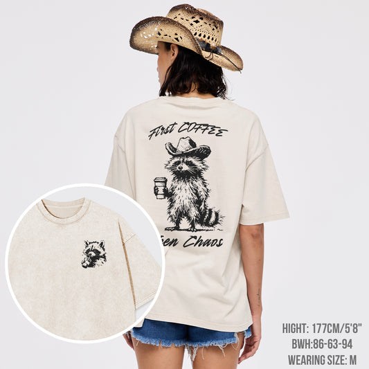 First Coffee Then Chaos Garment-dye Tees