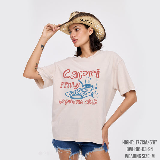 Retro Aesthetic Coffee Garment-dye Tees