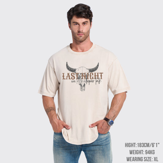 Country Concert Last Night We Let The Liquor Talk Garment-dye Tees