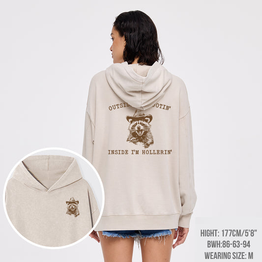 Outside I'm Hootin But Inside I Be Hollerin Garment-Dye Hoodies