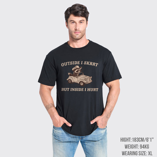 Trash Raccoon-Outside I Skrrt Inside I Hurt T-Shirts