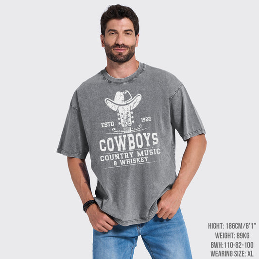 Cowboys Country Music 6 Whiskey Garment-dye Tees