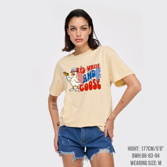Patriotic Goose-Red White And Goose T-Shirts