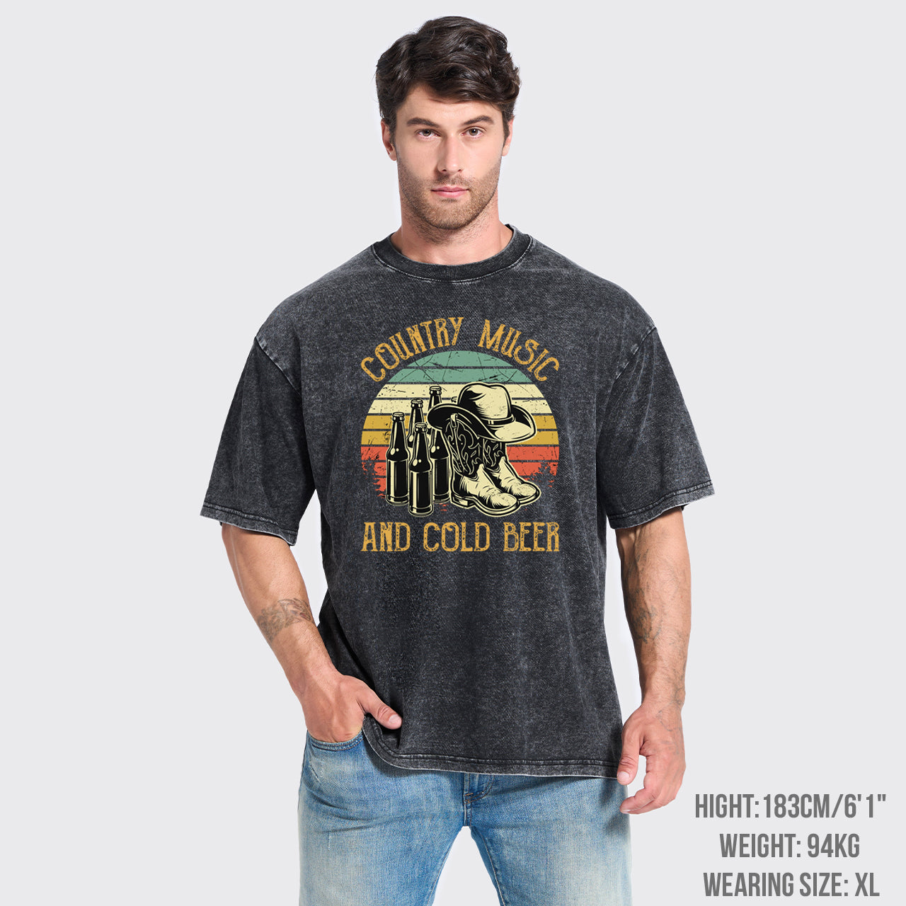Country Music And Cold Beer Garment-dye Tees