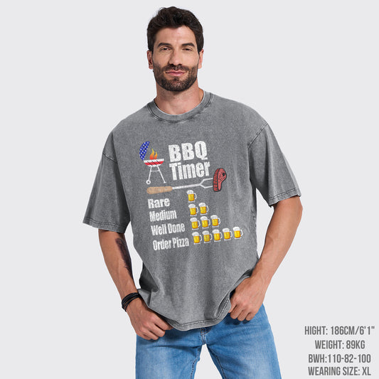 Meat Smoker BBQ Smoker Beer Drinker Garment-dye Tees