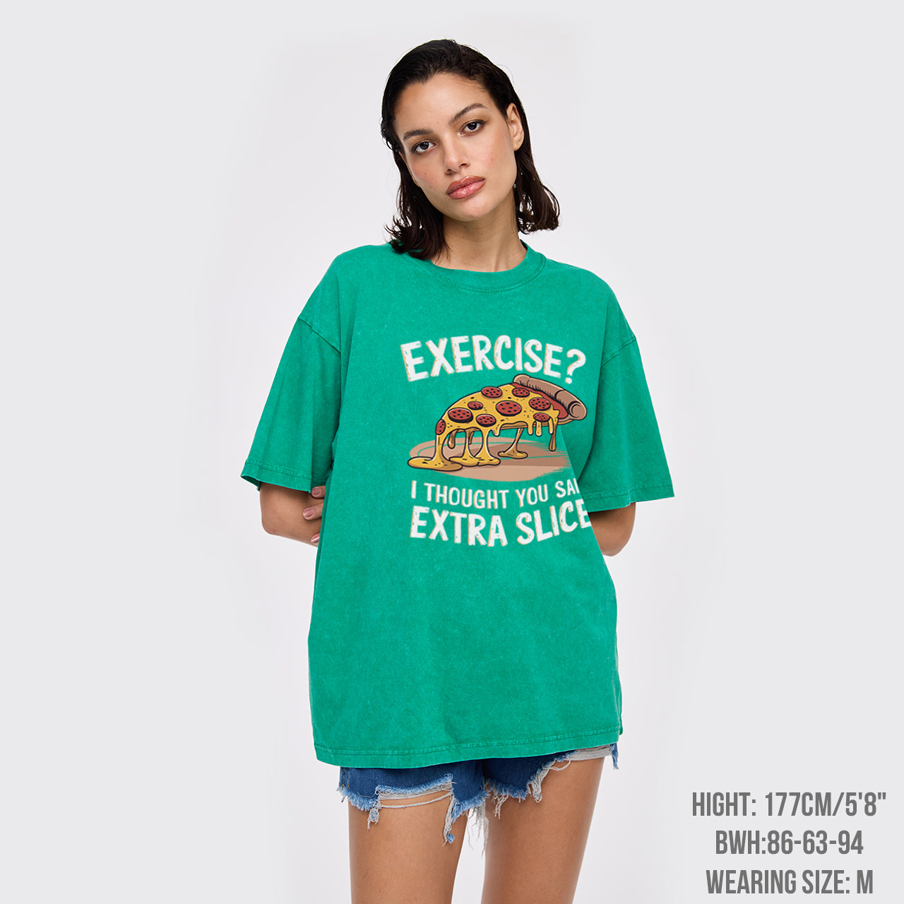 Exercise I Thought You Said Extra Slice Garment-dye Tees