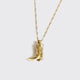 Gold Cowboy Boots Charm Necklace