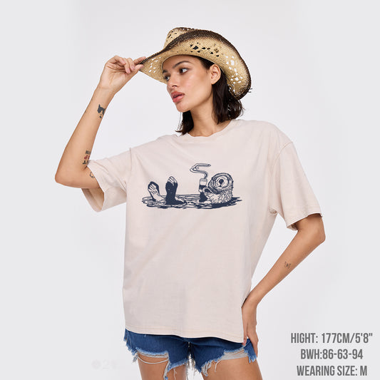 Otters Drink Coffee Garment-dye Tees